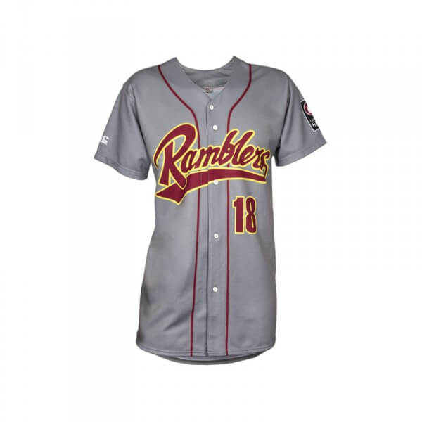 Ramblers Grey Full Button Down Ramblers Softball